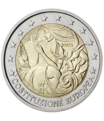 moneda conmemorativa 2 euros Italia 2005.