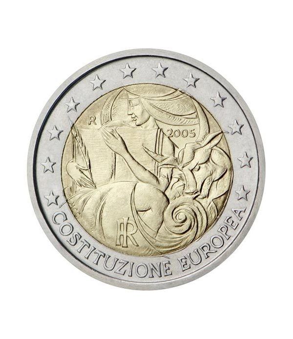 moneda conmemorativa 2 euros Italia 2005.