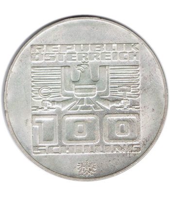 Austria 100 schillings 1976 Salto Sky Innsbruck. Plata  - 2
