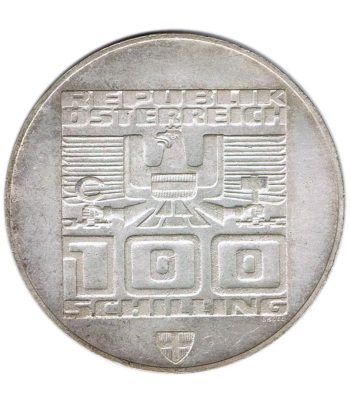 Austria 100 schillings 1976 Salto Sky Innsbruck. Plata  - 2