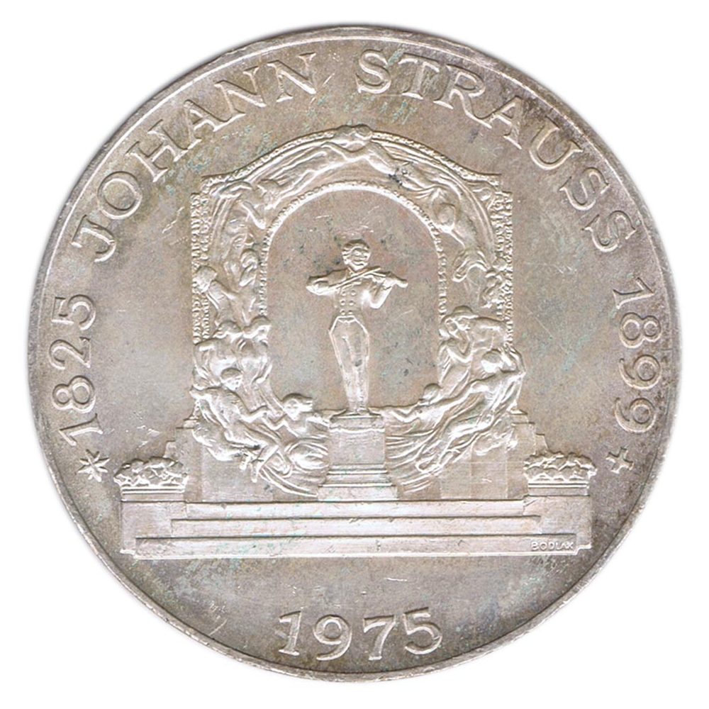 Austria 100 schillings 1975 Johann Strauss. Plata  - 1