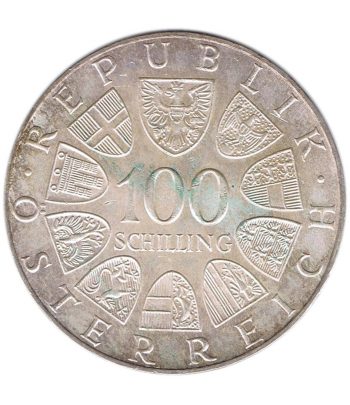 Austria 100 schillings 1975 Johann Strauss. Plata  - 2