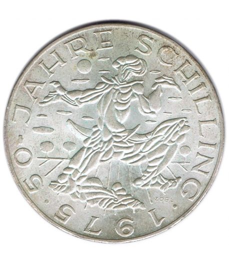 Austria 100 schillings 1975 50 años Chelín. Plata  - 1