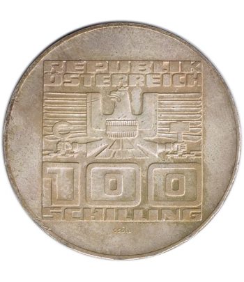 Austria 100 schillings 1975 50 años Chelín. Plata  - 2