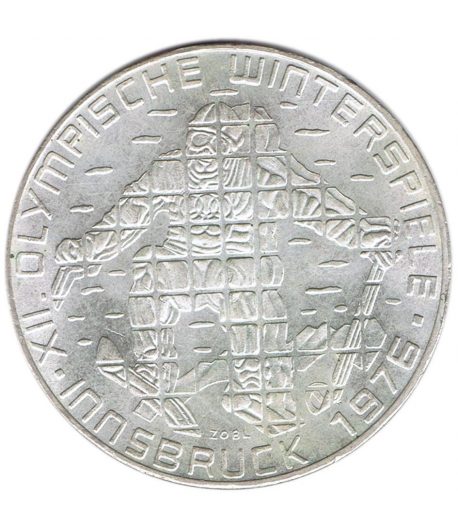 Austria 100 schillings 1976 Esquiador en Innsbruck. Plata  - 1