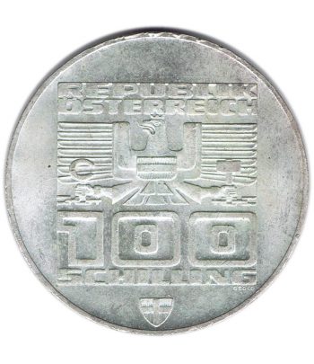 Austria 100 schillings 1976 Esquiador en Innsbruck. Plata  - 2