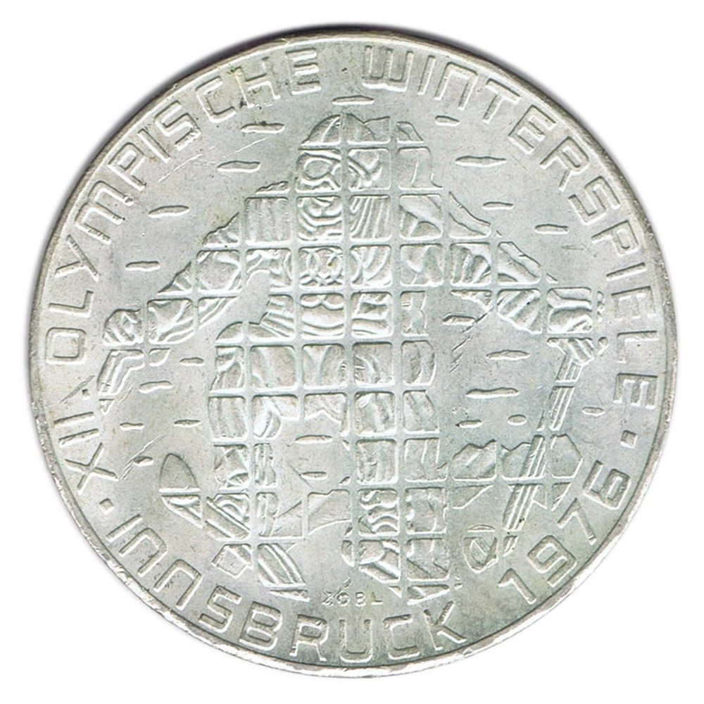 Austria 100 schillings 1976 Esquiador en Innsbruck. Plata  - 1