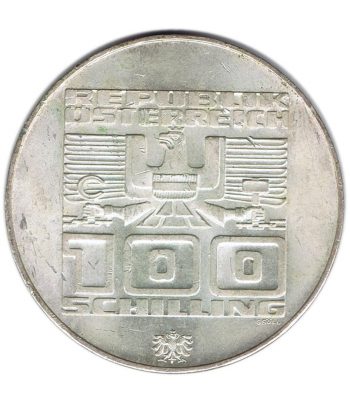 Austria 100 schillings 1976 Esquiador en Innsbruck. Plata  - 2