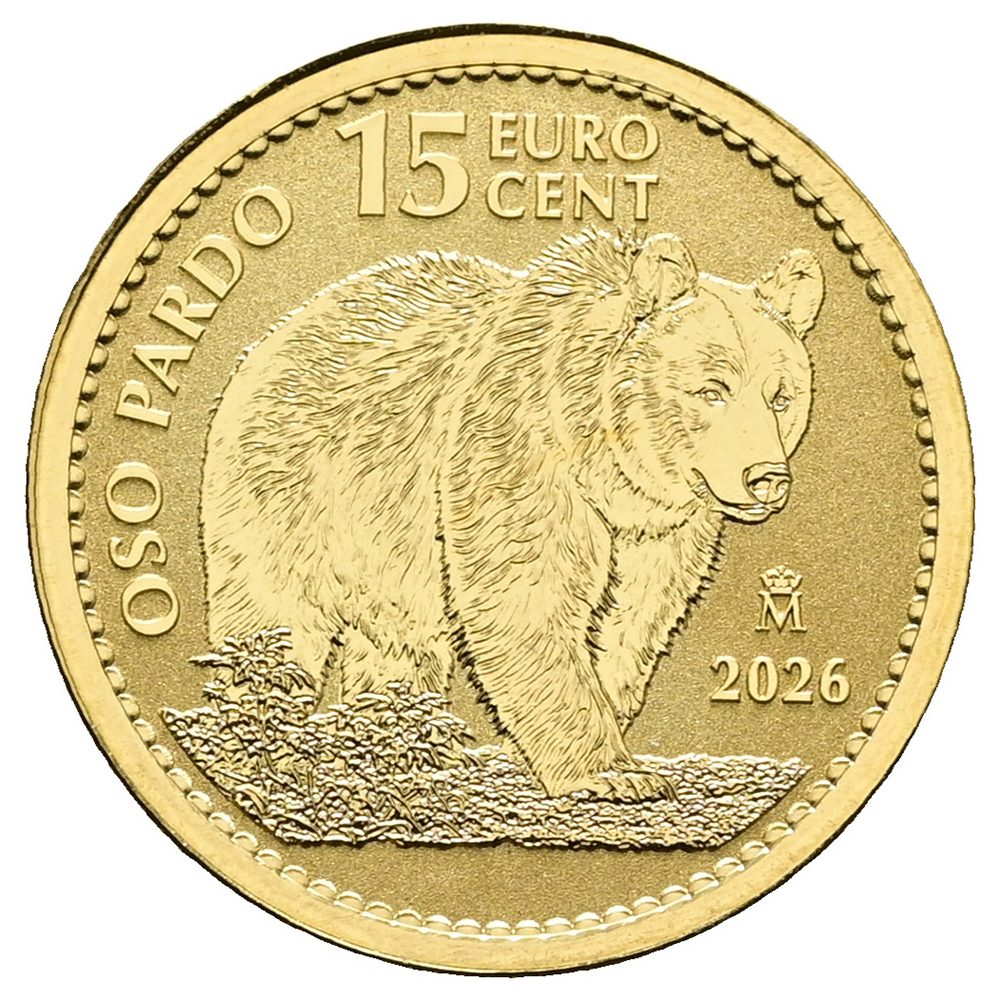 Moneda de España Oso Pardo 1/10 onza de oro 2026.  - 1