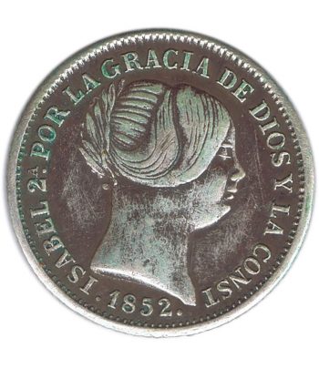 Isabel II 1 Real 1852 Barcelona. Plata.  - 1