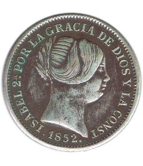 Isabel II 1 Real 1852 Barcelona. Plata.  - 1