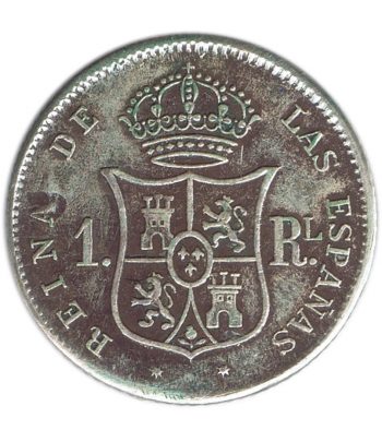 Isabel II 1 Real 1852 Barcelona. Plata.  - 2