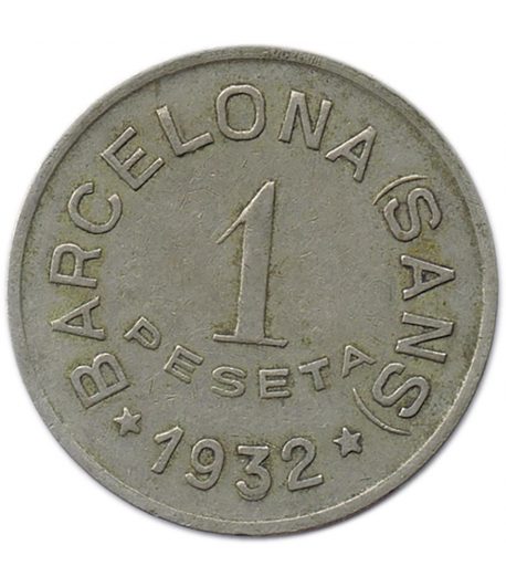 Moneda 1 peseta Cooperativa Obrera La Nueva Actividad. Sans.  - 1