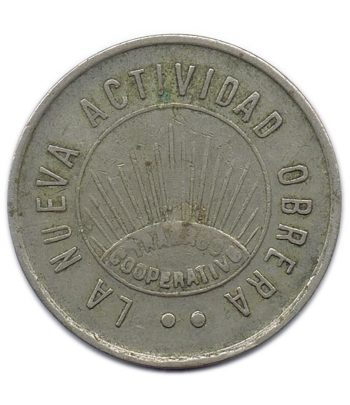 Moneda 1 peseta Cooperativa Obrera La Nueva Actividad. Sans.  - 2