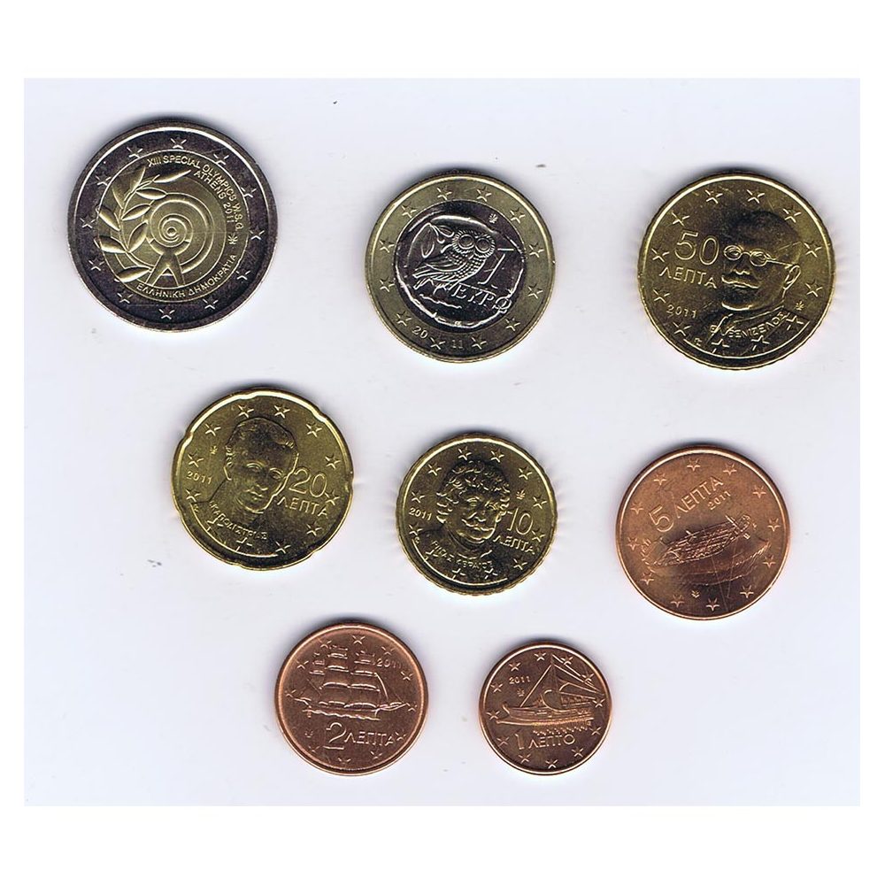 monedas serie Grecia 2011 con 2 euros conmemorativa.  - 1