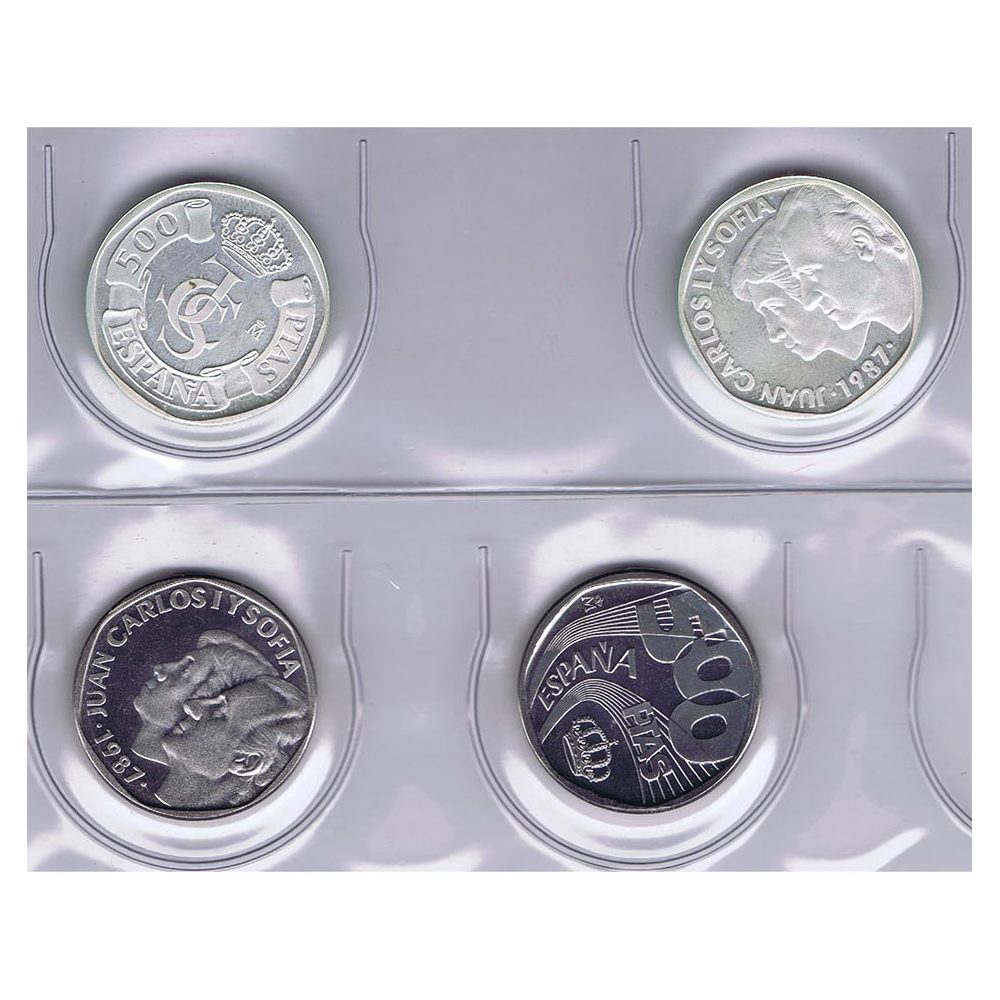 500 ptas. XXV Aniversario SSMM 1988. Pruebas en Plata y acero  - 1