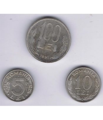 Tira 3 Monedas Rumania. Varios años  - 2
