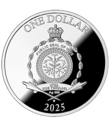 Moneda de plata 1$ Niue 2025 Spirit Animals. Butterfly.  - 2