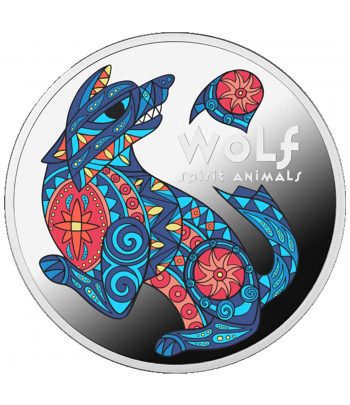 Moneda de plata 1$ Niue 2025 Spirit Animals. Wolf.  - 1