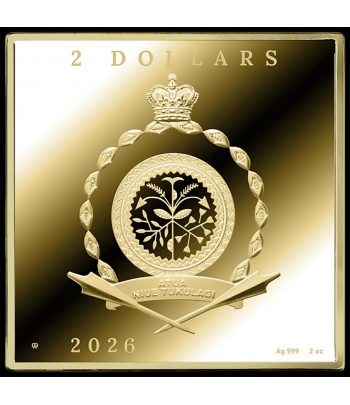 Moneda 2 onzas de plata Niue 2026 2 Dollars Mona Lisa.  - 2