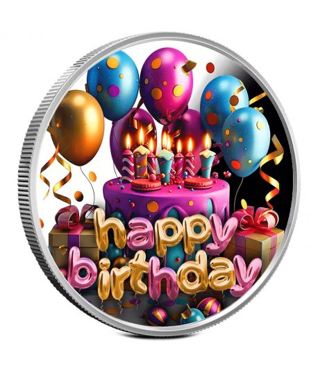 Moneda de plata 500 Francs Camerun 2025 Happy Birthday.  - 1