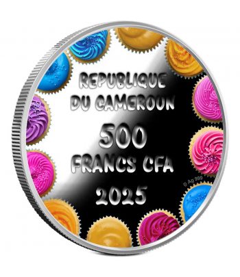 Moneda de plata 500 Francs Camerun 2025 Happy Birthday.  - 2