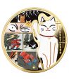Moneda onza de plata 2$ Niue 2025 Maneki Neko. Gato Suerte.  - 1