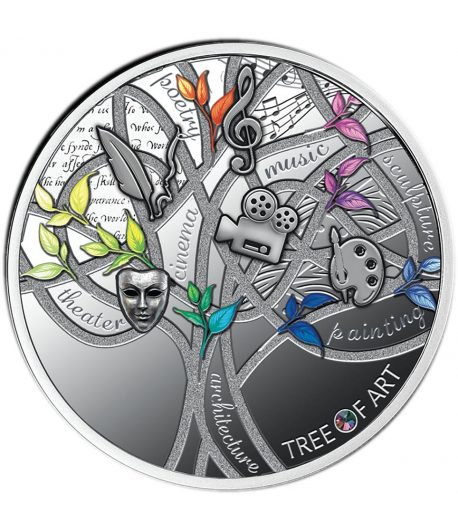 Moneda de plata 1$ Niue 2026 Árbol de las Artes.  - 1