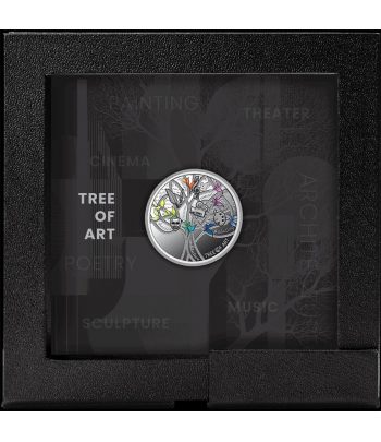 Moneda de plata 1$ Niue 2026 Árbol de las Artes.  - 3