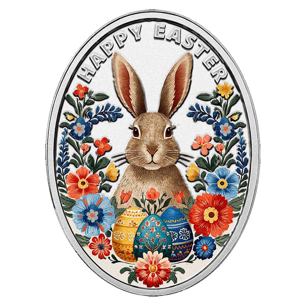 Moneda de plata 1$ Niue 2026 Huevo de Pascua.  - 1