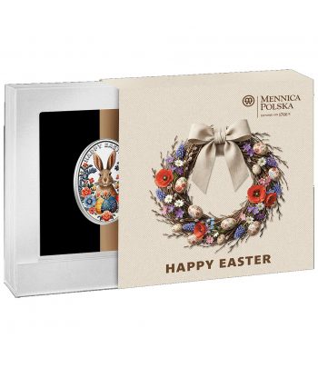 Moneda de plata 1$ Niue 2026 Huevo de Pascua.  - 3
