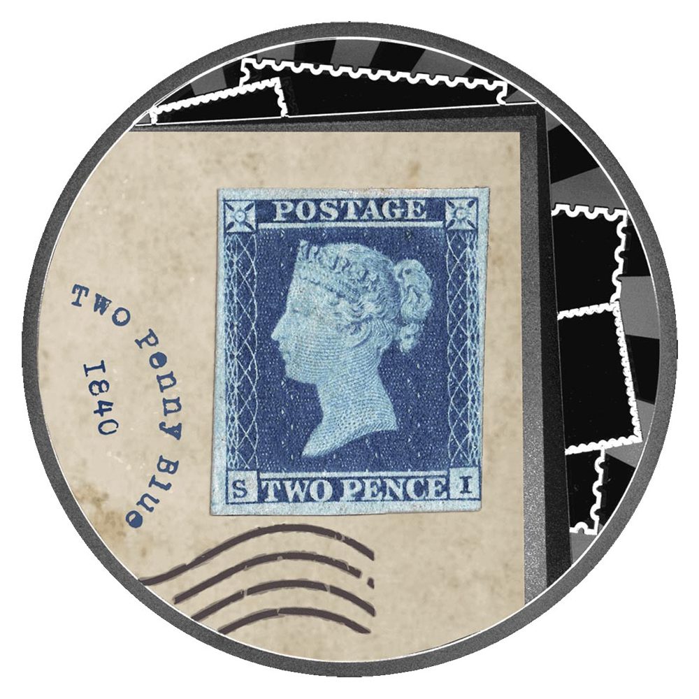 Moneda 500 Francs Camerún 2025 Sello Penny Blue. Plata  - 1