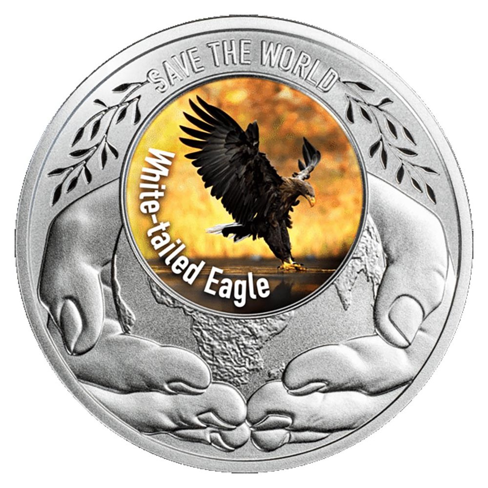 Moneda 500 Francs Camerun 2026 Águila cola blanca. Plata  - 1