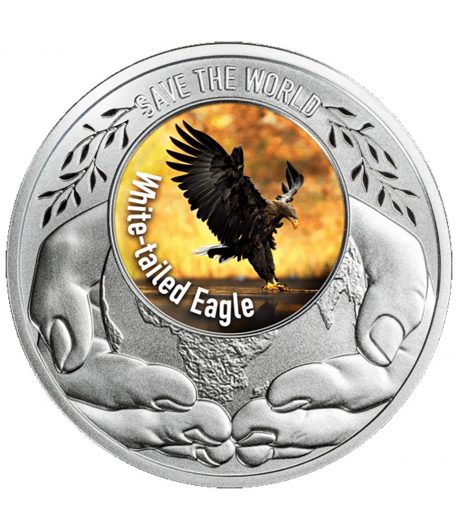 Moneda 500 Francs Camerun 2026 Águila cola blanca. Plata  - 1