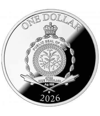 Moneda 1 Dollar Niue 2026 Feliz Día de la Boda. Plata  - 2