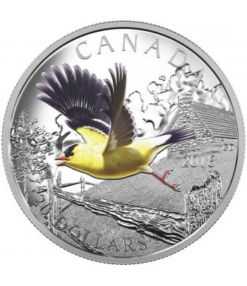 Moneda de plata 20$ Canadá 2016 Jilguero Americano.  - 1