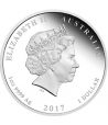 Moneda de plata Australia 1$ Dragón y Fénix 2017. Color  - 2