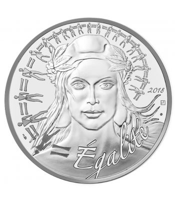 Francia 20€ 2018 Mariana. Egalité. Igualdad. Plata.  - 1
