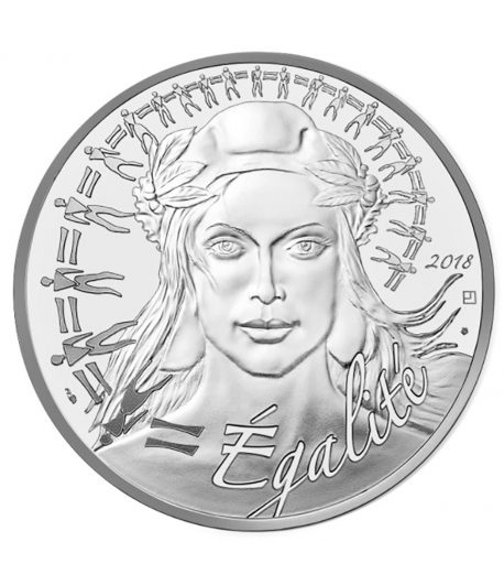 Francia 20€ 2018 Mariana. Egalité. Igualdad. Plata.  - 1