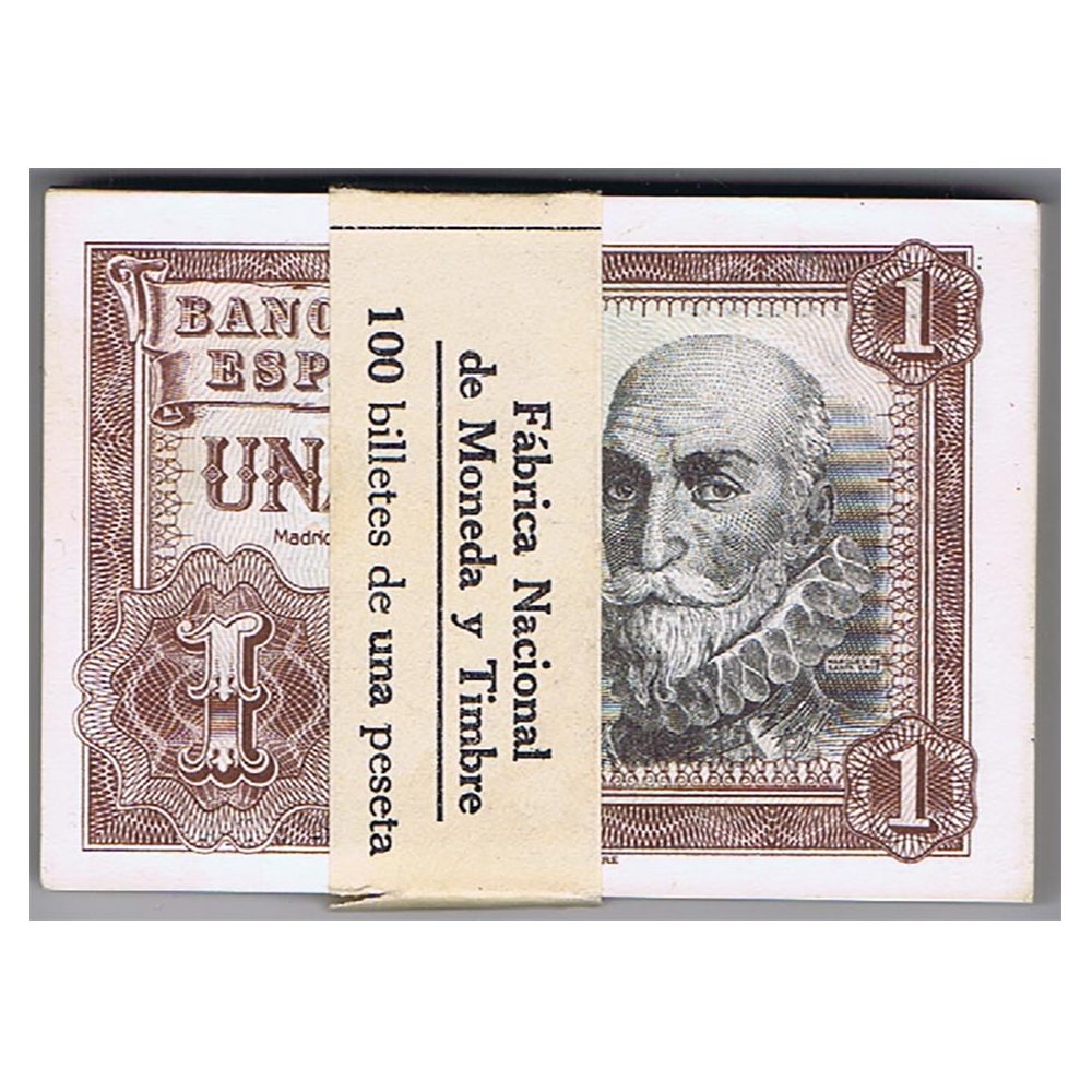 Taco de 100 billetes. 1 Peseta 1953/07/22. SC.  - 1