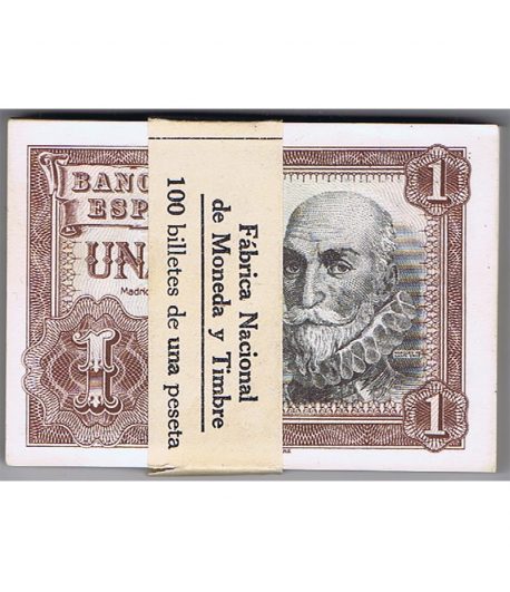Taco de 100 billetes. 1 Peseta 1953/07/22. SC.  - 1