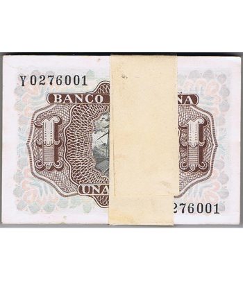 Taco de 100 billetes. 1 Peseta 1953/07/22. SC.  - 2