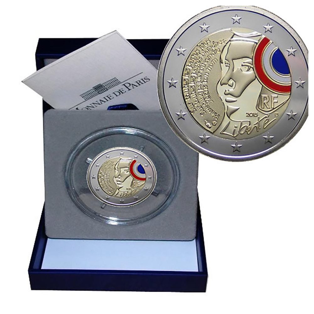 moneda 2 euros Francia 2015 Fiesta Federación. Proof  - 1
