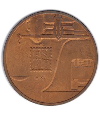 Medalla E-87. III Exposición Numismática 1987. Cobre.  - 2