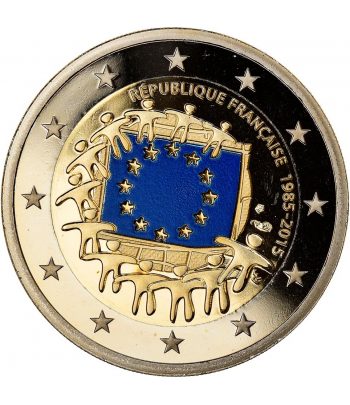 moneda Francia 2 euros 2015. 30 Años bandera de Europa. Proof  - 2