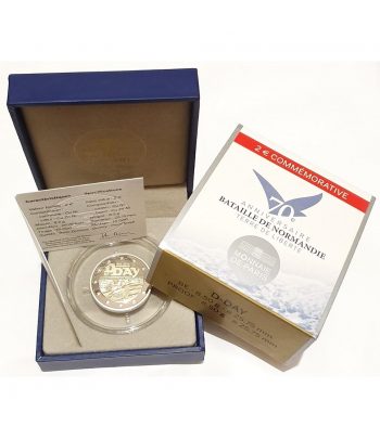 moneda 2 euros Francia 2014. Dia D. Proof  - 1
