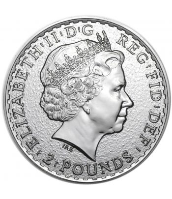 Moneda de plata Britannia 2 Pounds Inglaterra 2015. Con oro  - 2