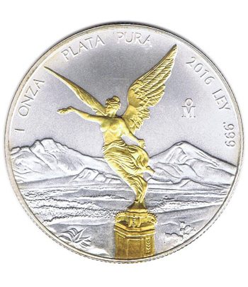 Moneda de plata Mexico 2016 Libertad Dorada.  - 1