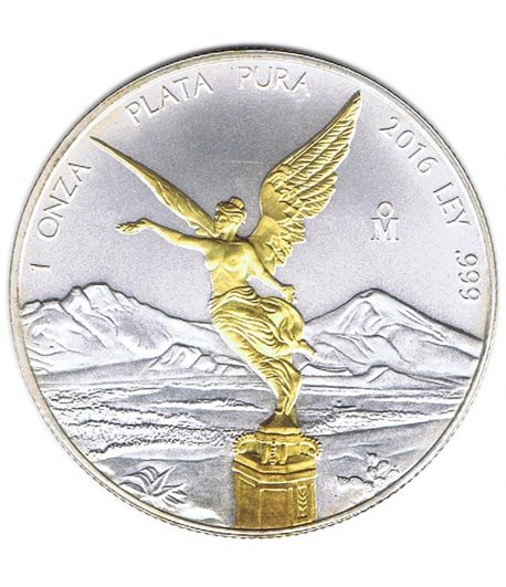 Moneda de plata Mexico 2016 Libertad Dorada.  - 1