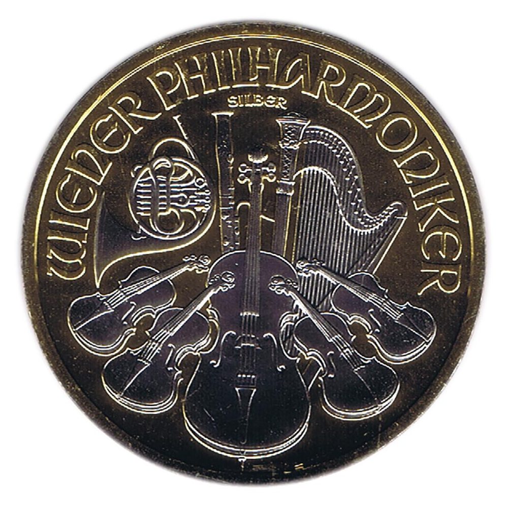 Moneda de plata 1,5 euros Austria Filarmonica 2016. Rodio.  - 1